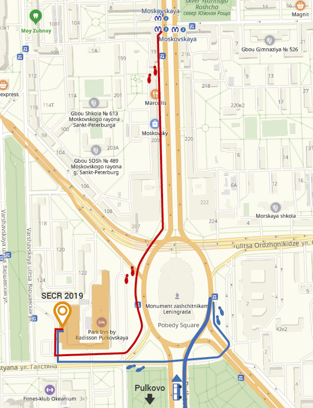 How to get to Park Inn Pulkovskaya